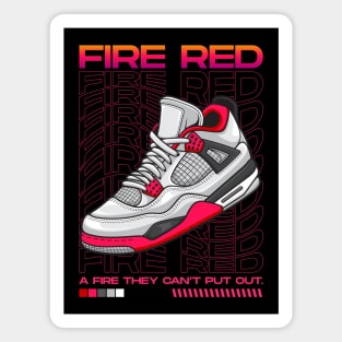 AJ 4 Retro Fire Red Sneaker Magnet